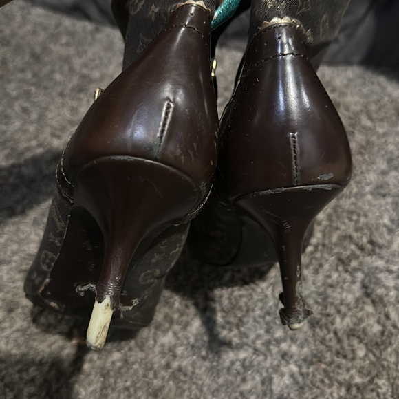 Louis Vuitton Monogram Brown Canvas and Leather Pointy toe booties sz 39 - Picture 11 of 11
